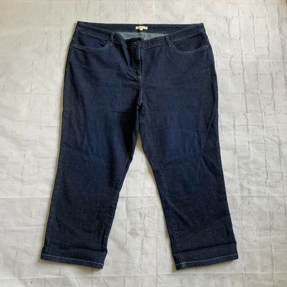 EILEEN FISHER Deep Indigo Stretch Crops Capris - Picture 1 of 7